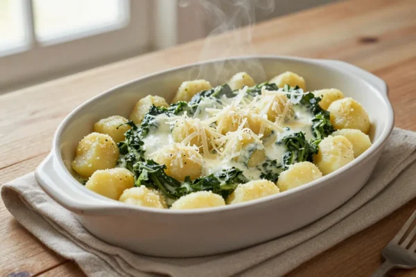 Gnocchi se špenátem a smetanou