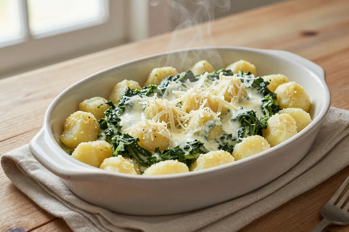 Gnocchi se špenátem a smetanou