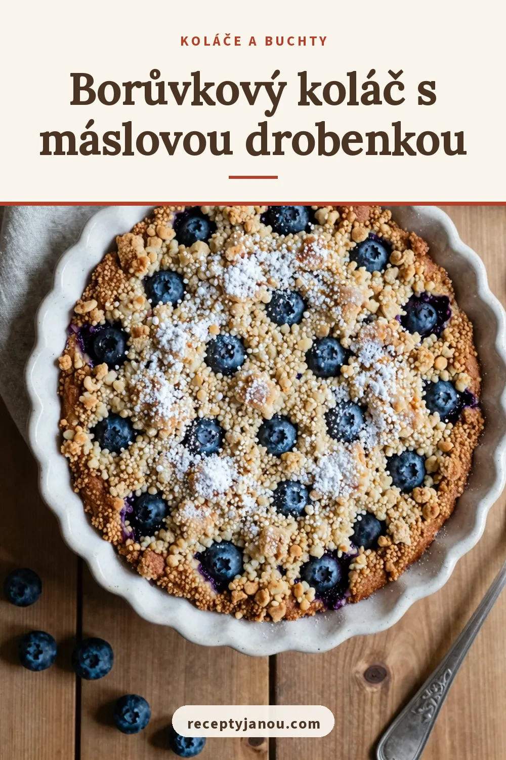 Borůvkový koláč s máslovou drobenkou