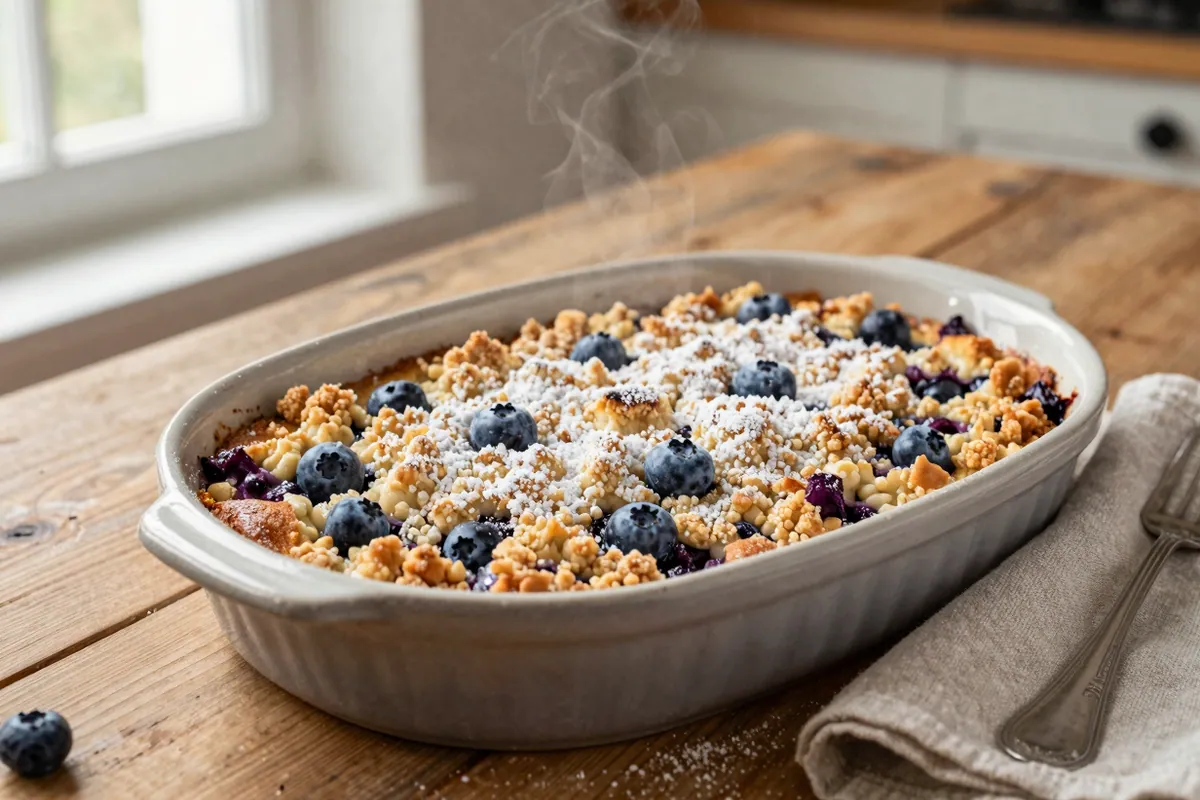 Borůvkový koláč s máslovou drobenkou
