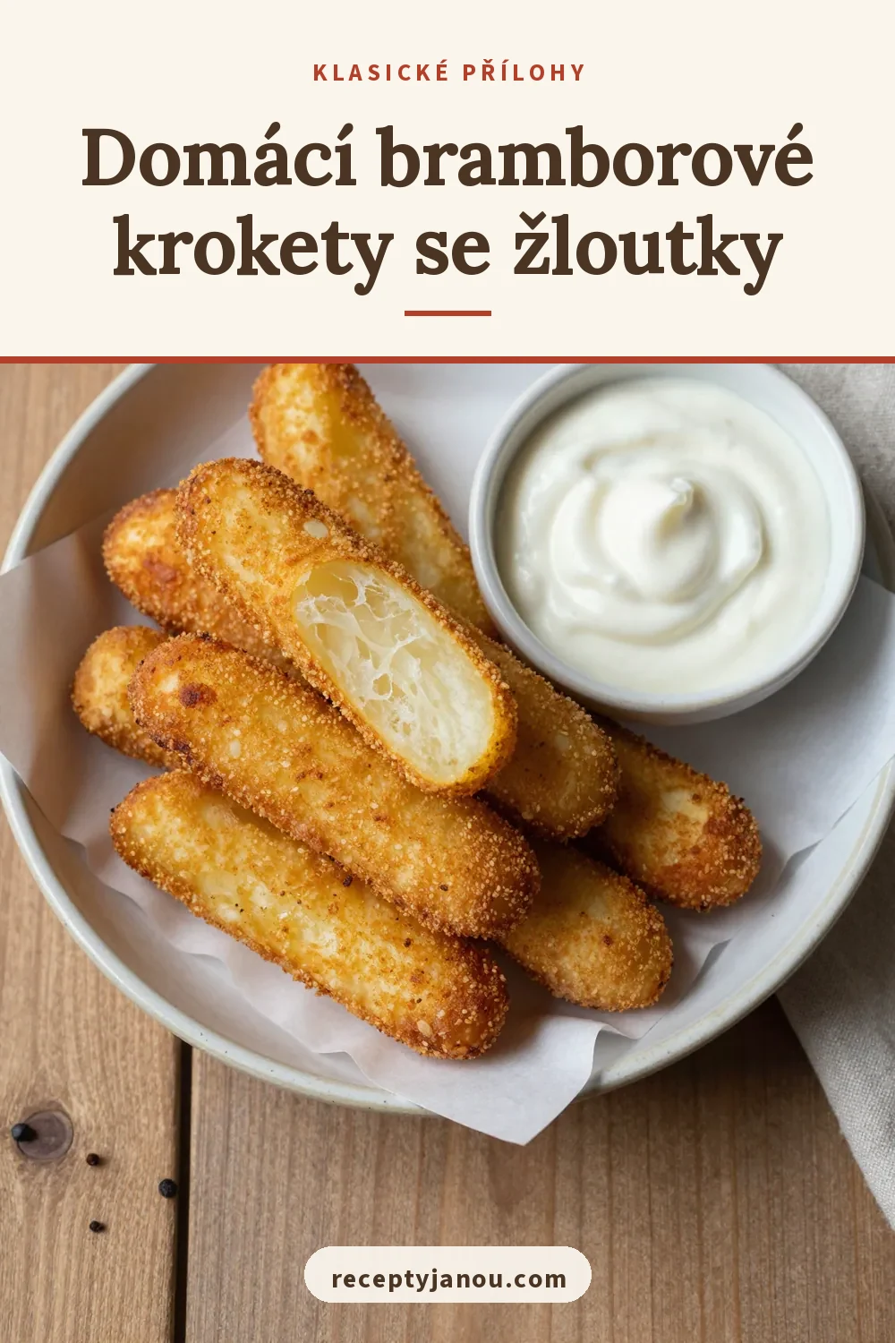 Domácí bramborové krokety se žloutky