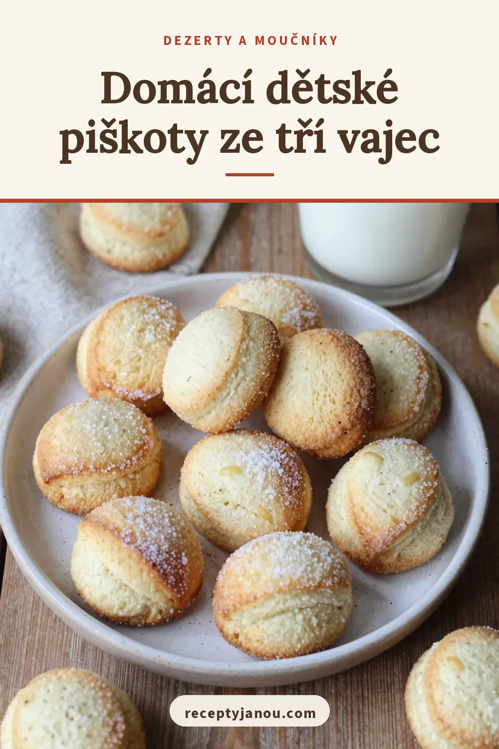 Domácí dětské piškoty ze tří vajec