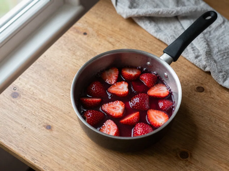 Jahody svařené s cukrem na hustou hmotu