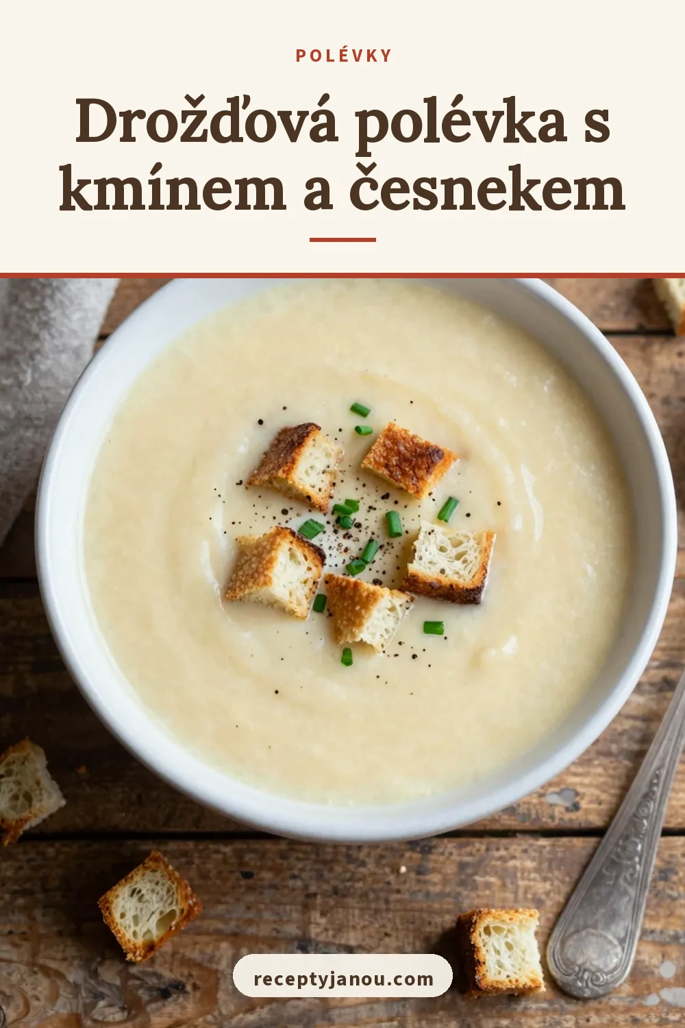 Drožďová polévka s kmínem a česnekem