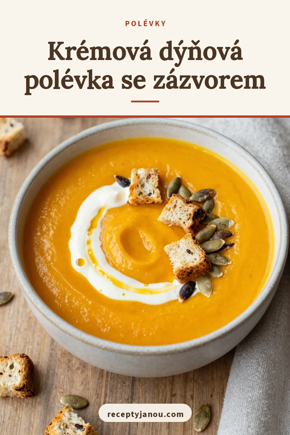 Krémová dýňová polévka se zázvorem