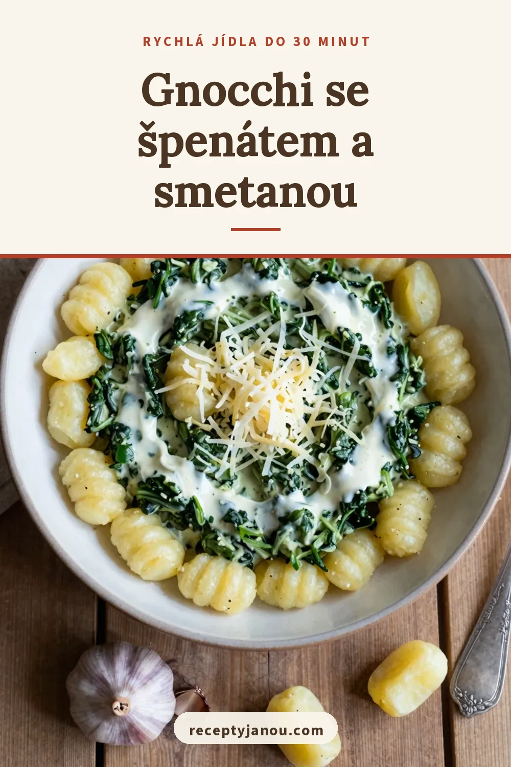 Gnocchi se špenátem a smetanou