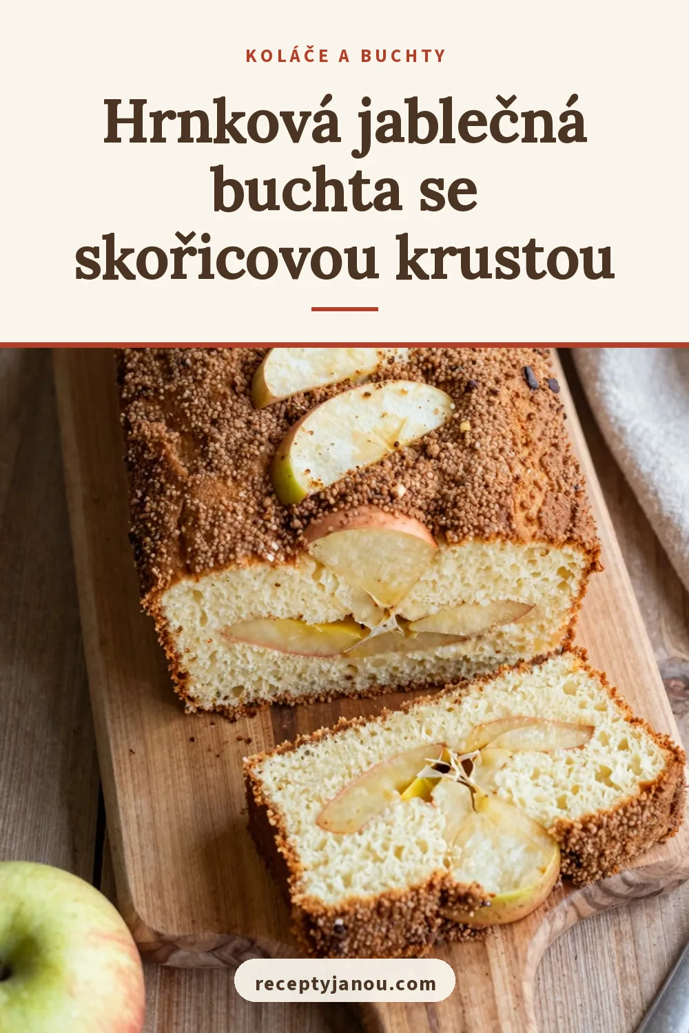 Hrnková jablečná buchta se skořicovou krustou