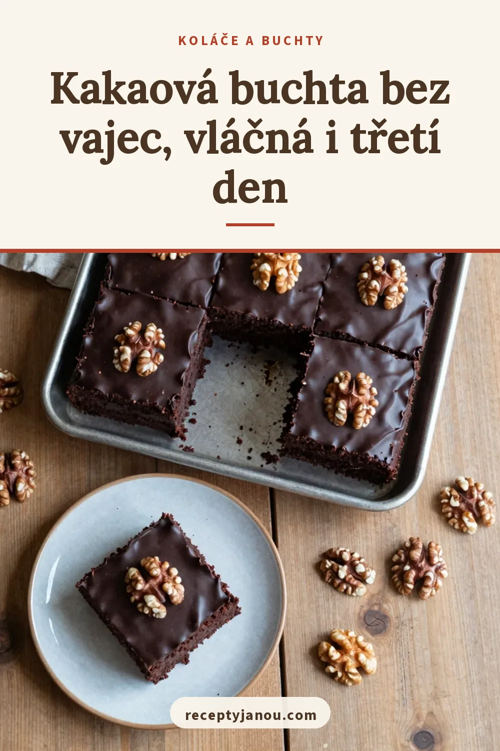 Kakaová buchta bez vajec, vláčná i třetí den