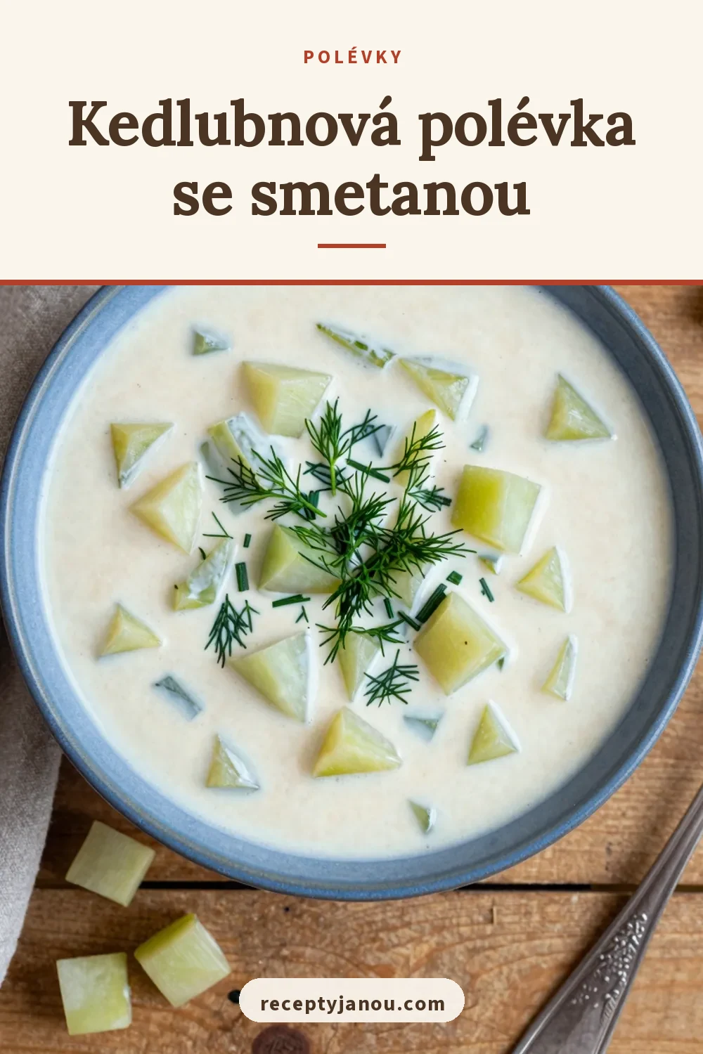 Kedlubnová polévka se smetanou