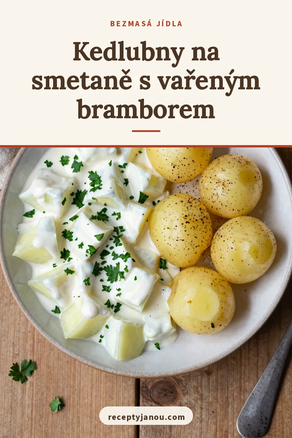 Kedlubny na smetaně s vařeným bramborem
