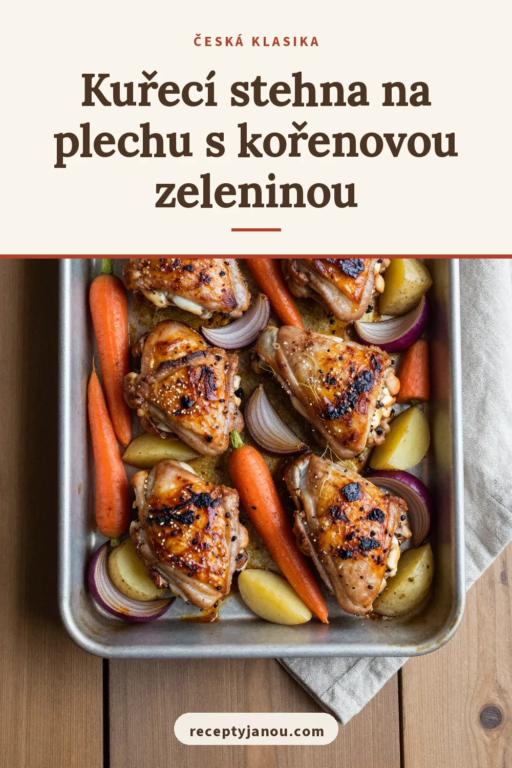 Kuřecí stehna na plechu s kořenovou zeleninou