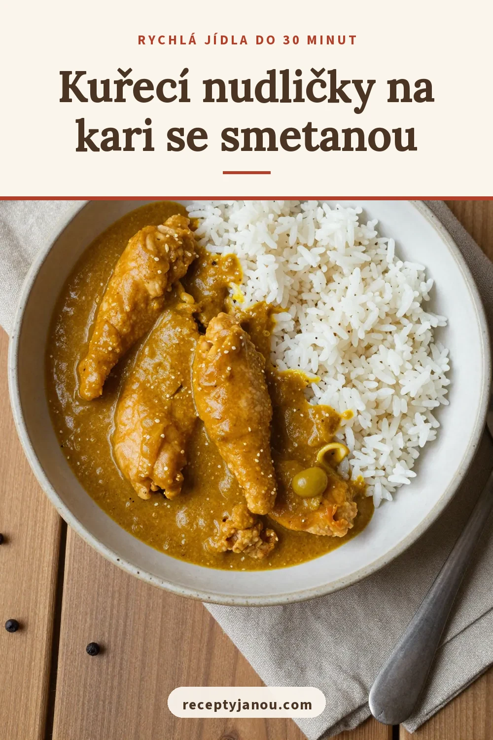 Kuřecí nudličky na kari se smetanou