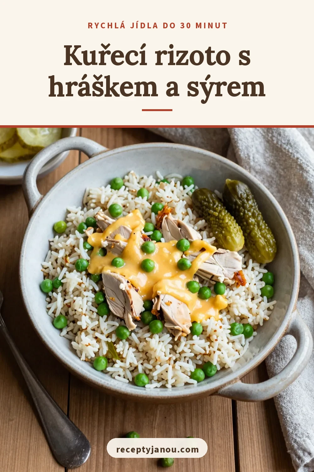 Kuřecí rizoto s hráškem a sýrem