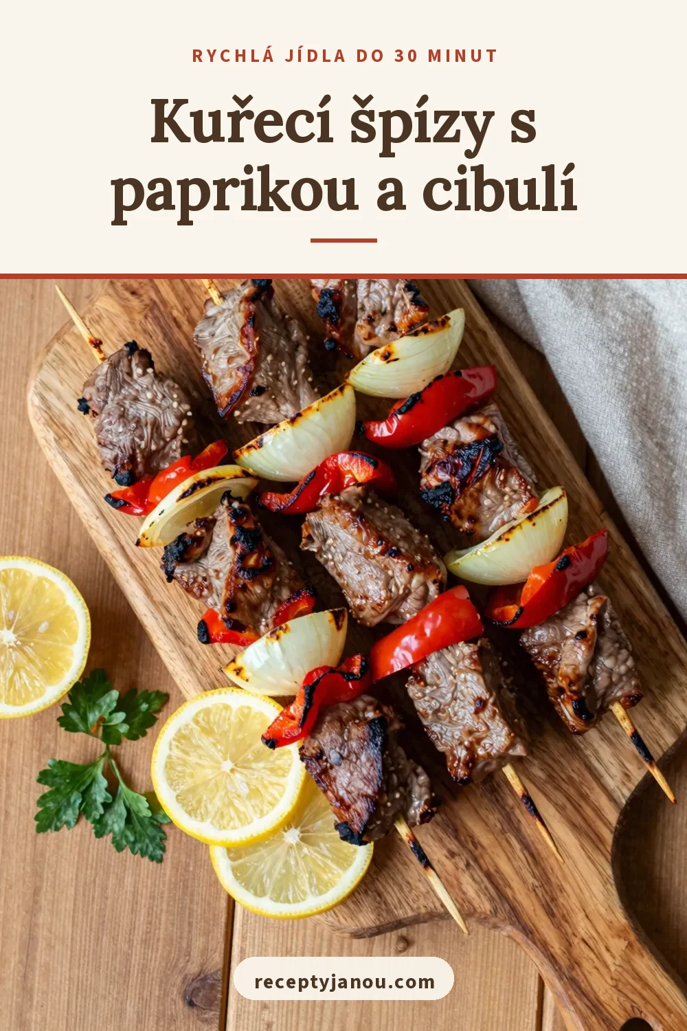 Kuřecí špízy s paprikou a cibulí