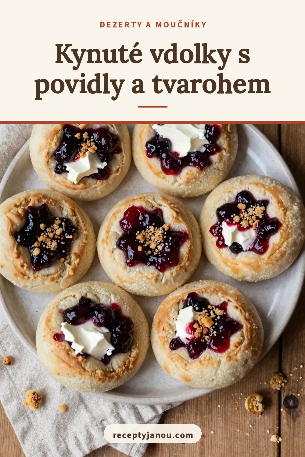 Kynuté vdolky s povidly a tvarohem