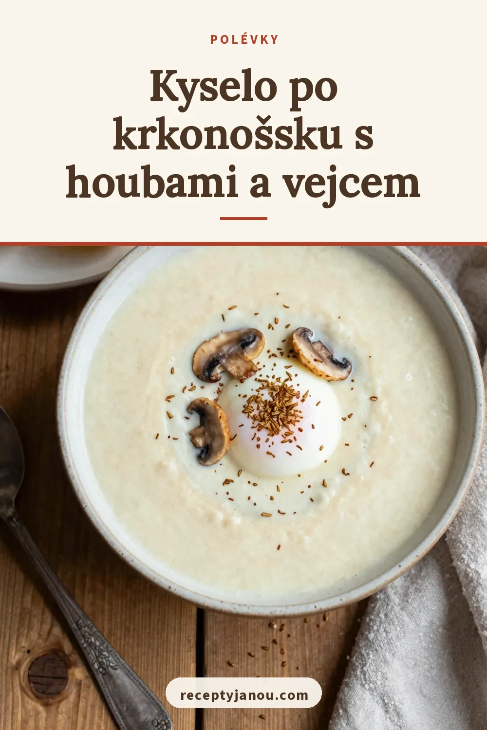 Kyselo po krkonošsku s houbami a vejcem