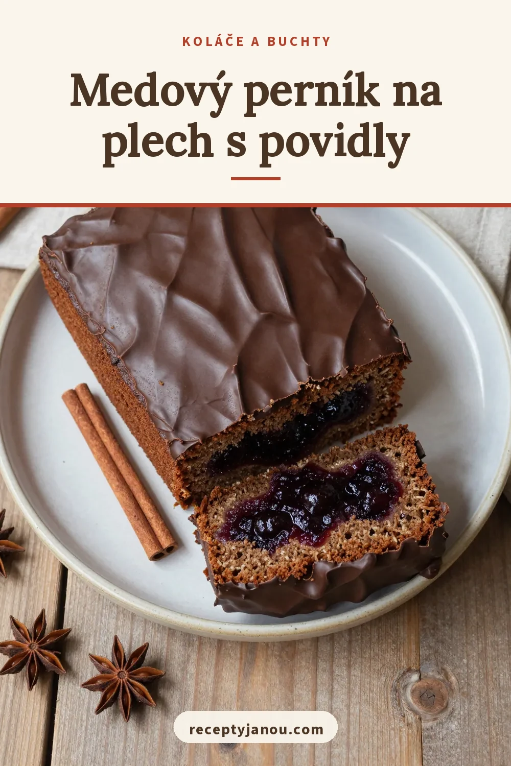 Medový perník na plech s povidly