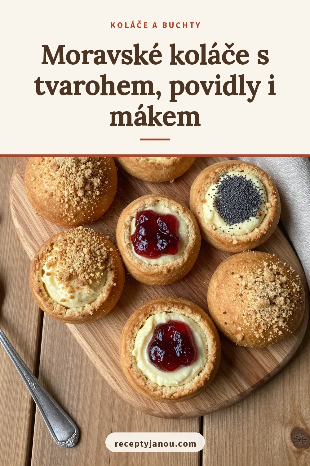 Moravské koláče s tvarohem, povidly i mákem