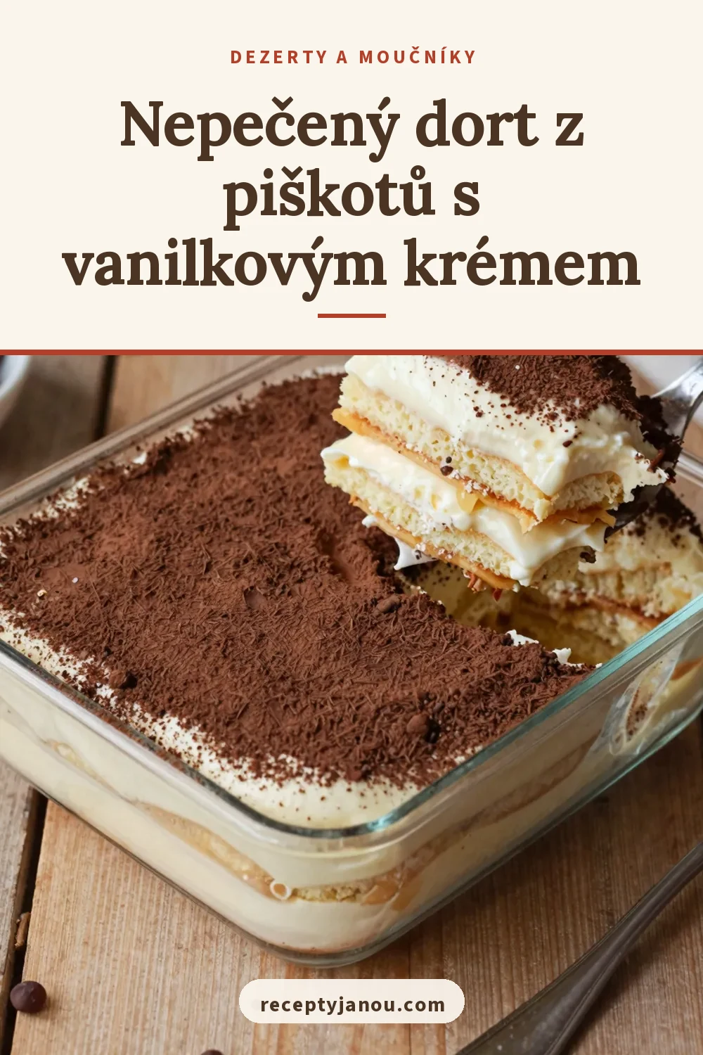 Nepečený dort z piškotů s vanilkovým krémem