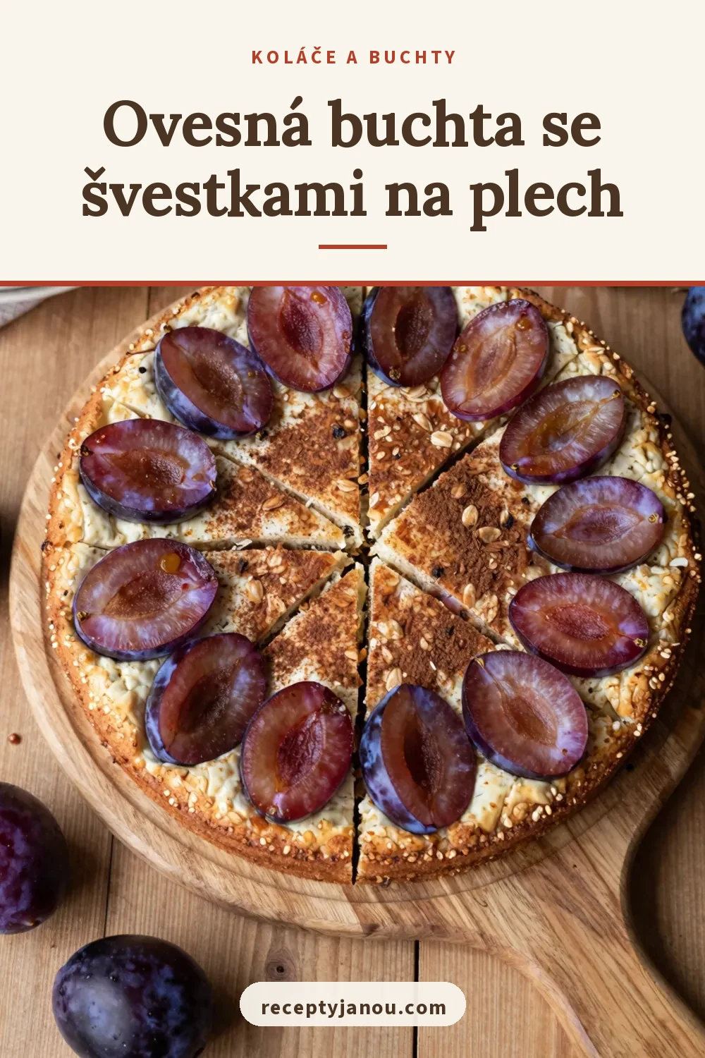 Ovesná buchta se švestkami na plech