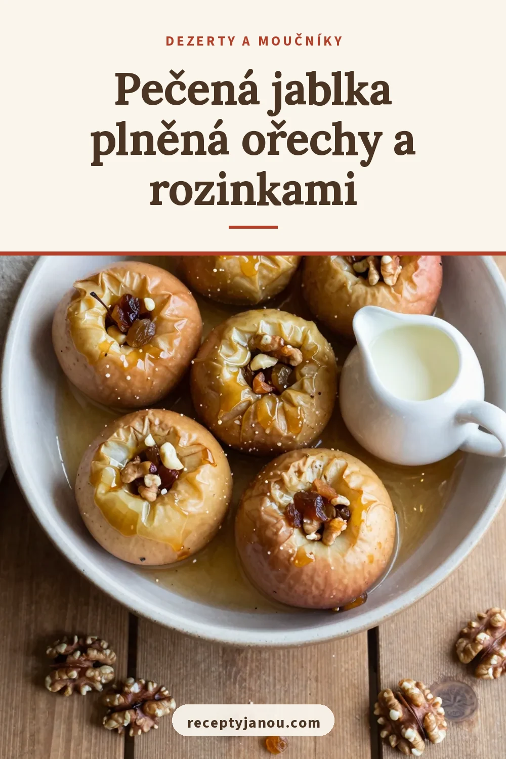 Pečená jablka plněná ořechy a rozinkami