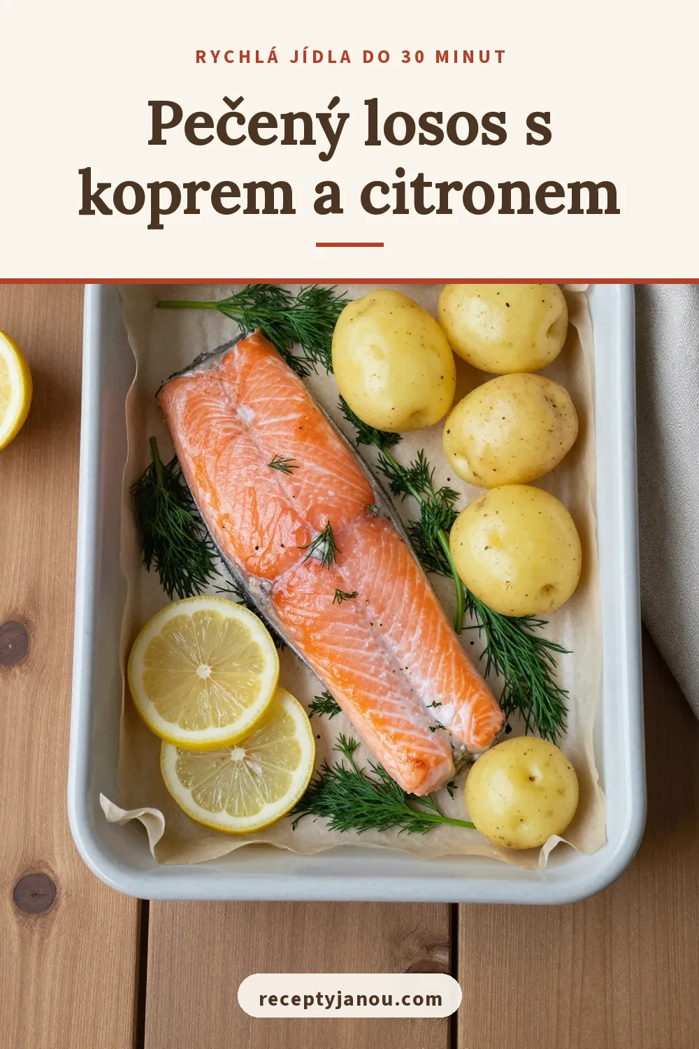 Pečený losos s koprem a citronem