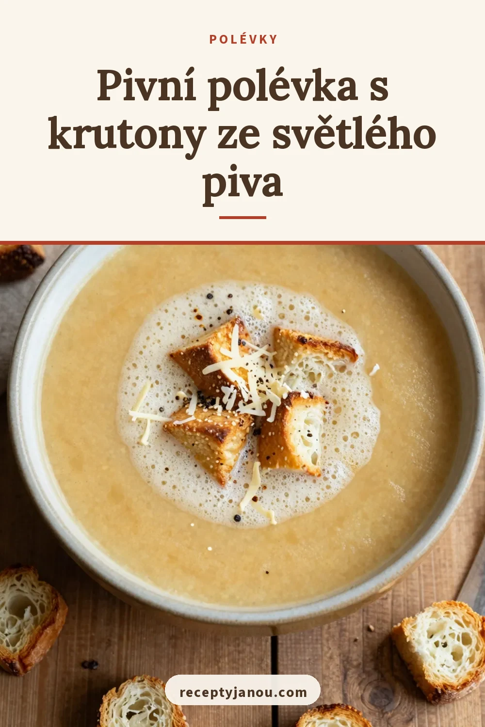 Pivní polévka s krutony ze světlého piva