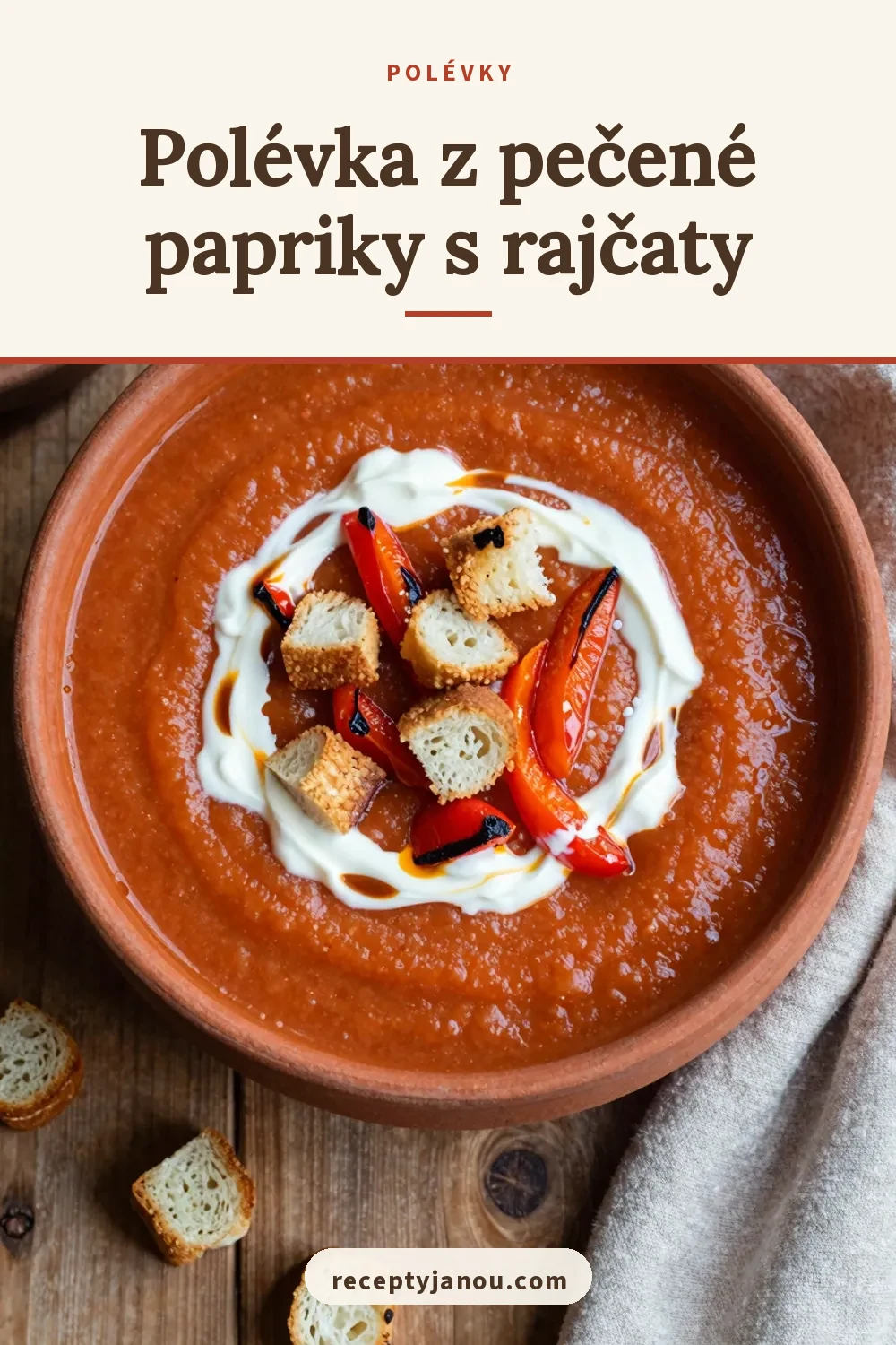 Polévka z pečené papriky s rajčaty