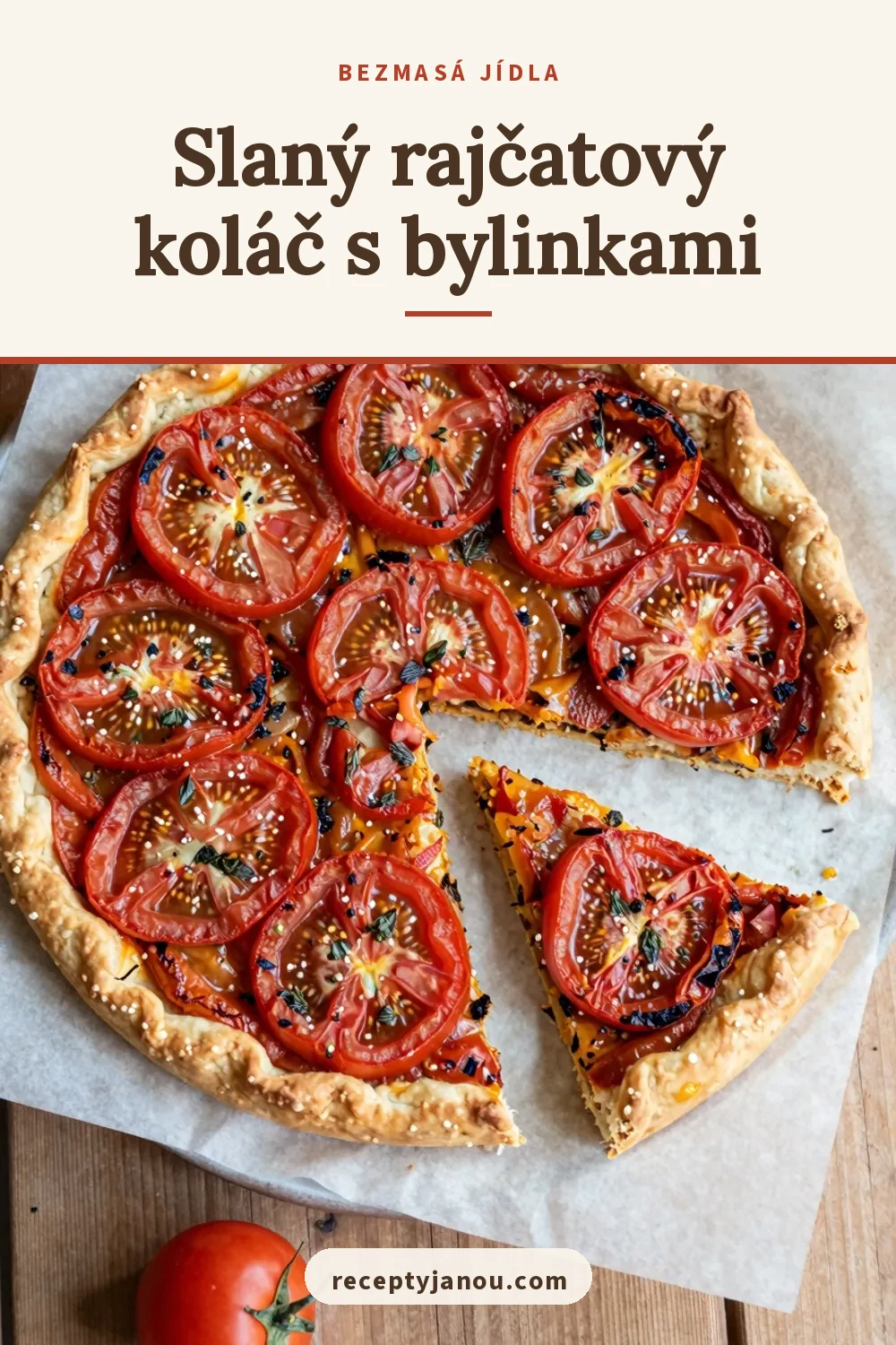 Slaný rajčatový koláč s bylinkami