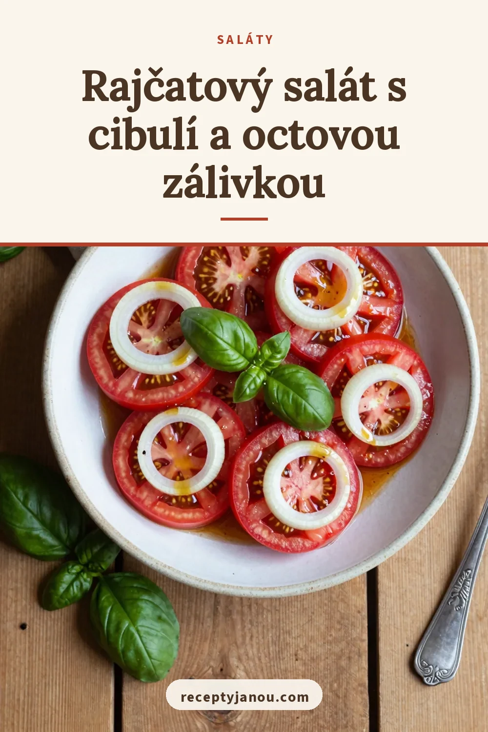 Rajčatový salát s cibulí a octovou zálivkou