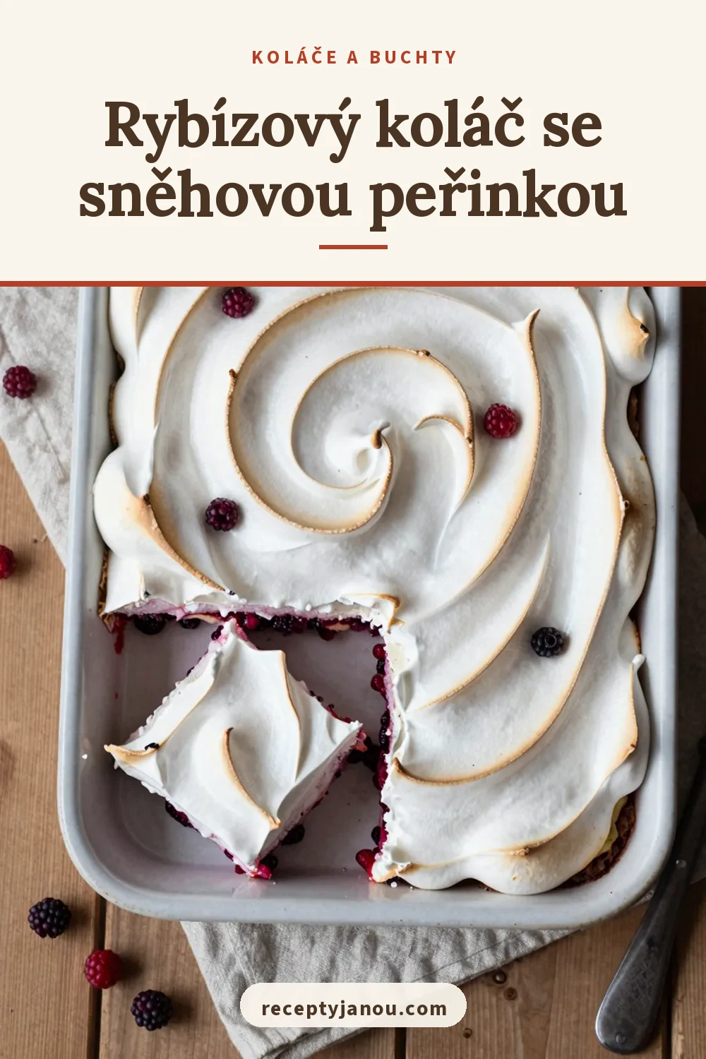 Rybízový koláč se sněhovou peřinkou