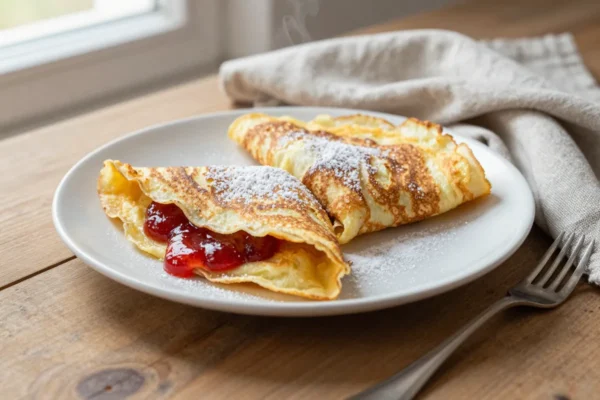 Sladká omeleta s marmeládou ze čtyř vajec