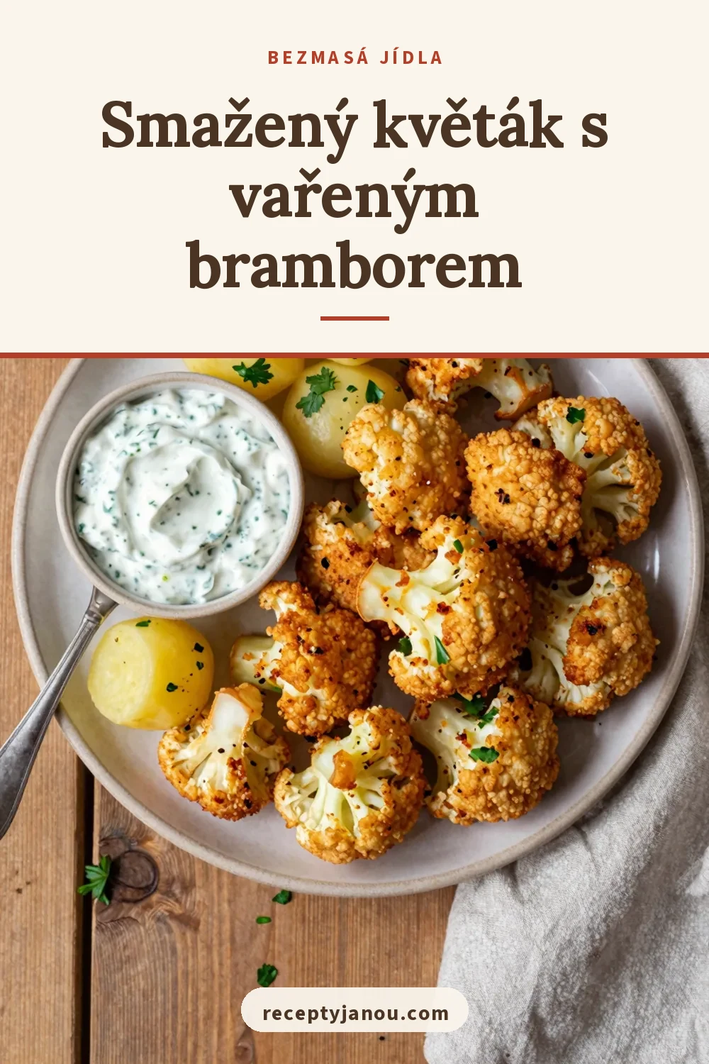 Smažený květák s vařeným bramborem