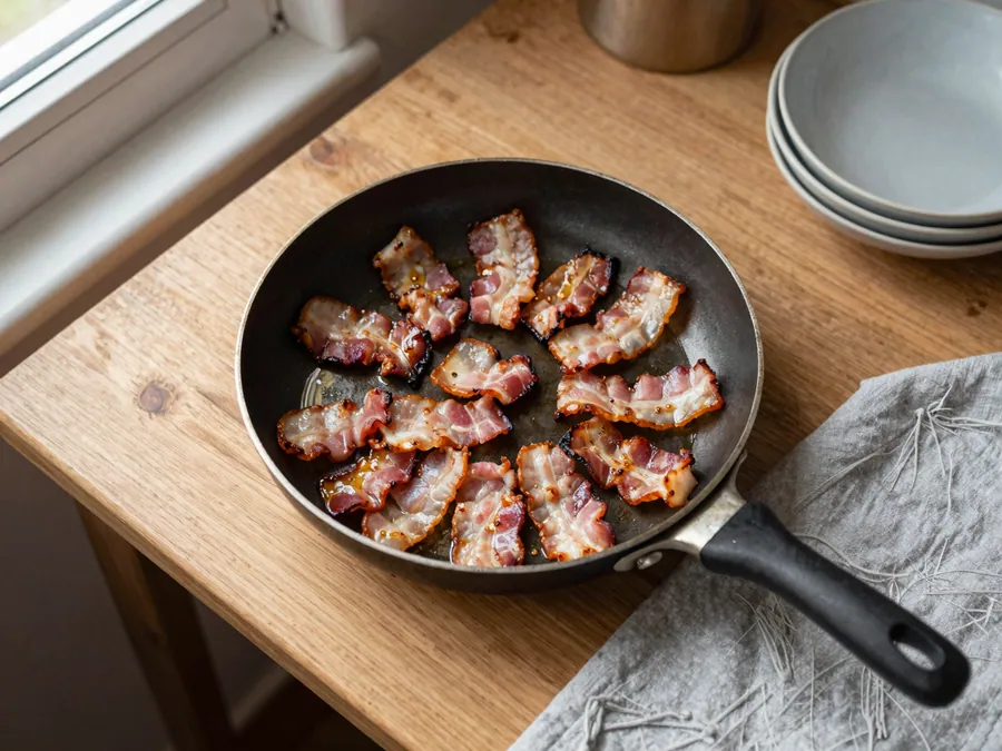 Vyškvařená slanina do zlatova