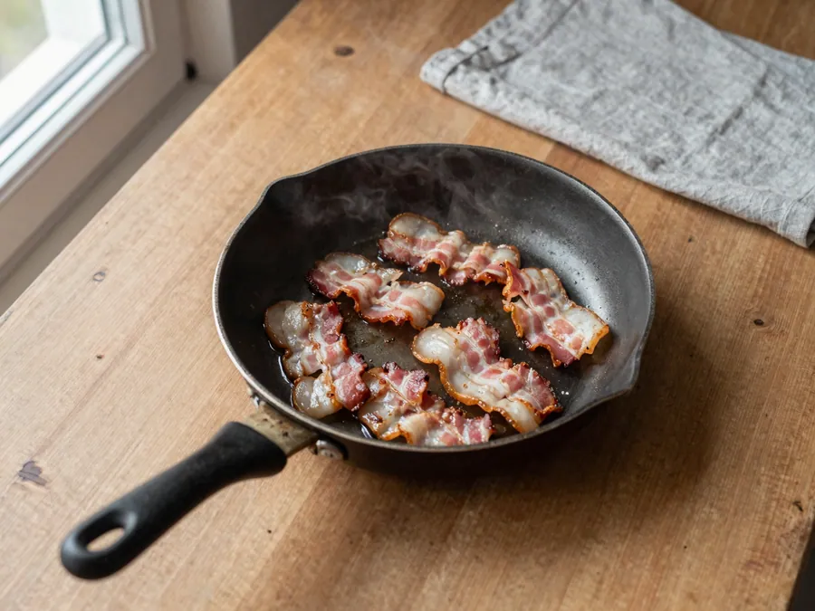 Slanina pomalu vyškvařená dozlatova