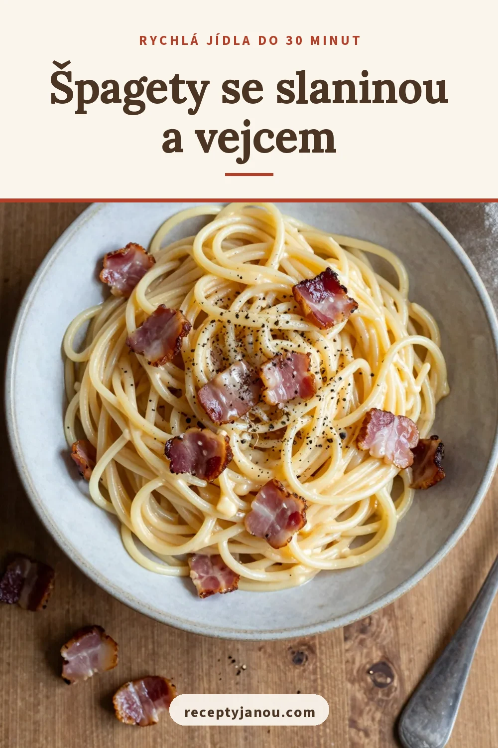 Špagety se slaninou a vejcem