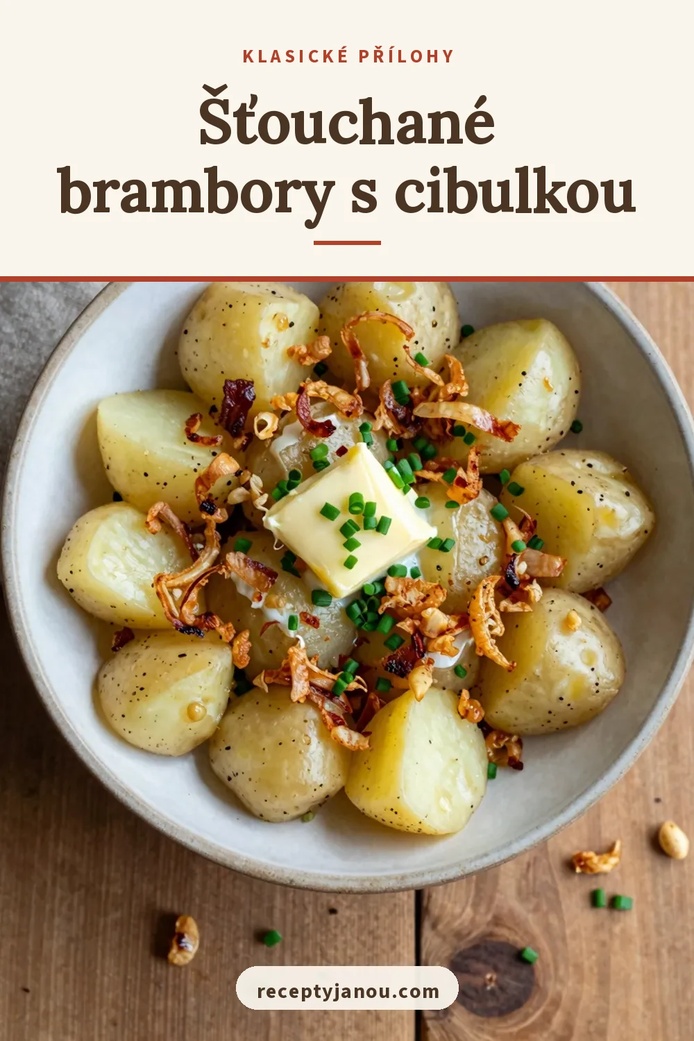 Šťouchané brambory s cibulkou
