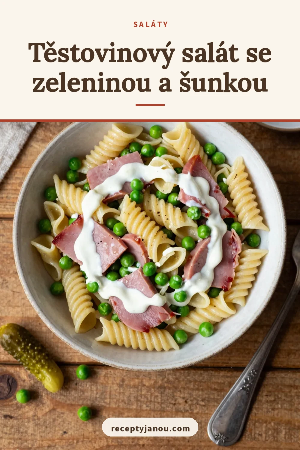 Těstovinový salát se zeleninou a šunkou