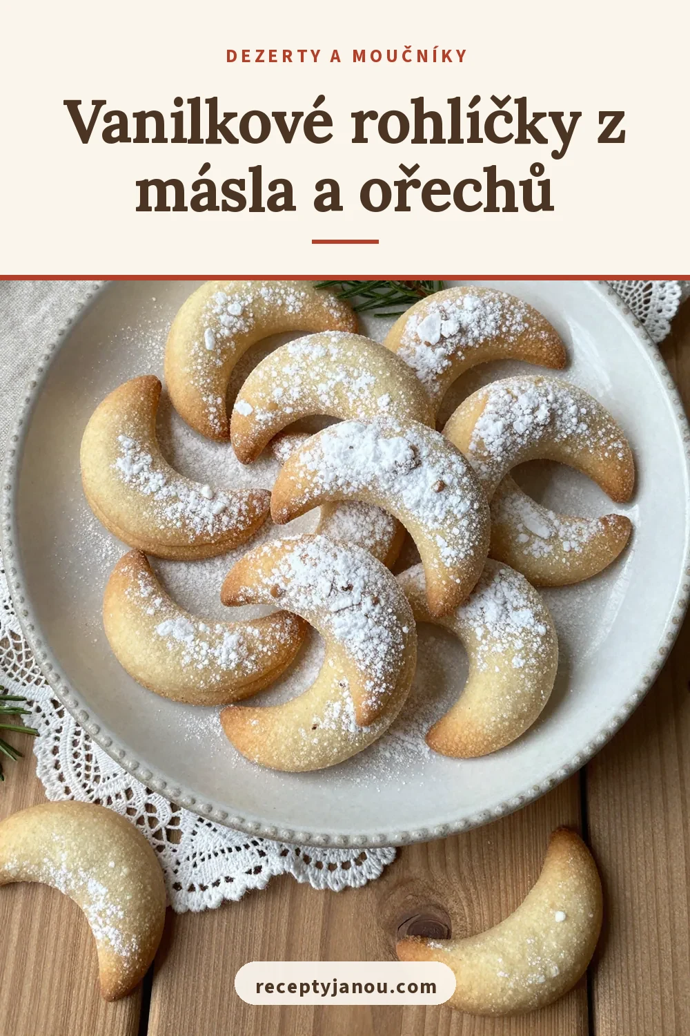 Vanilkové rohlíčky z másla a ořechů