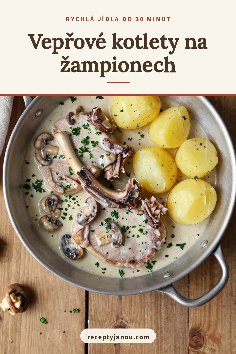 Vepřové kotlety na žampionech