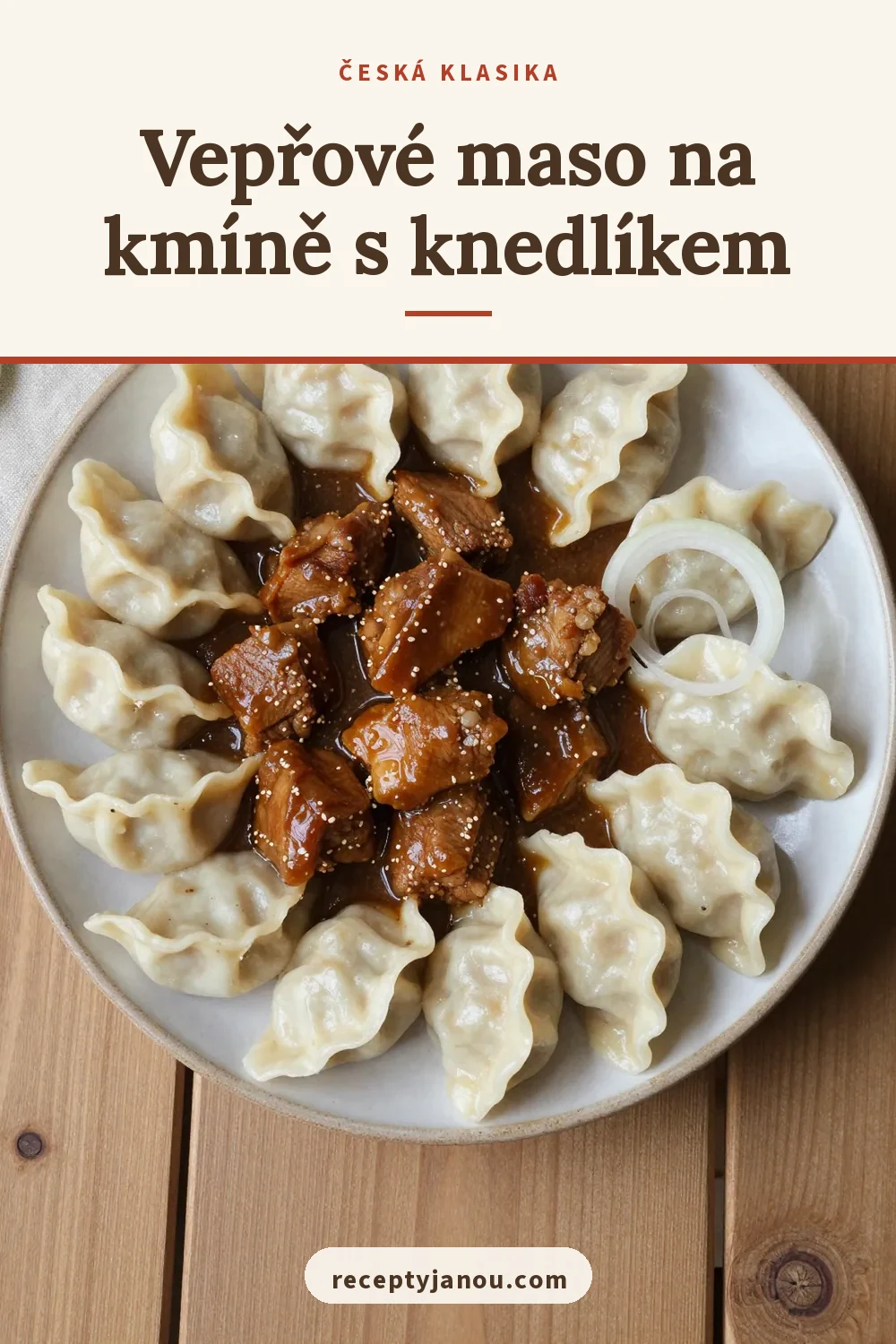 Vepřové maso na kmíně s knedlíkem